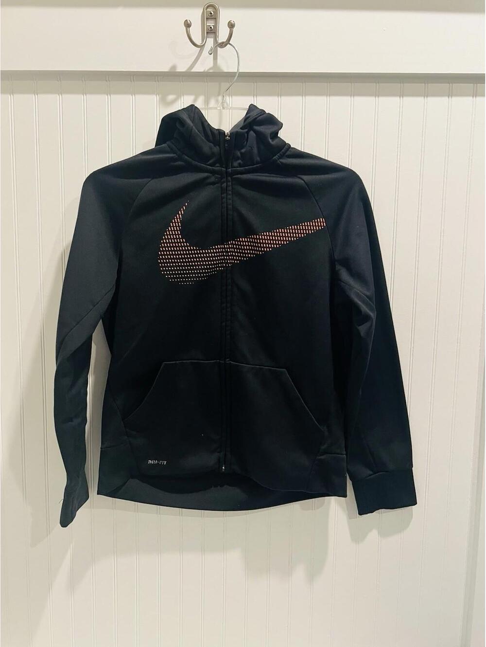 Nike‎ Dri-Fit Full Zip Hoodie Jacket Black Men’s Large Athletic Sweatshirt